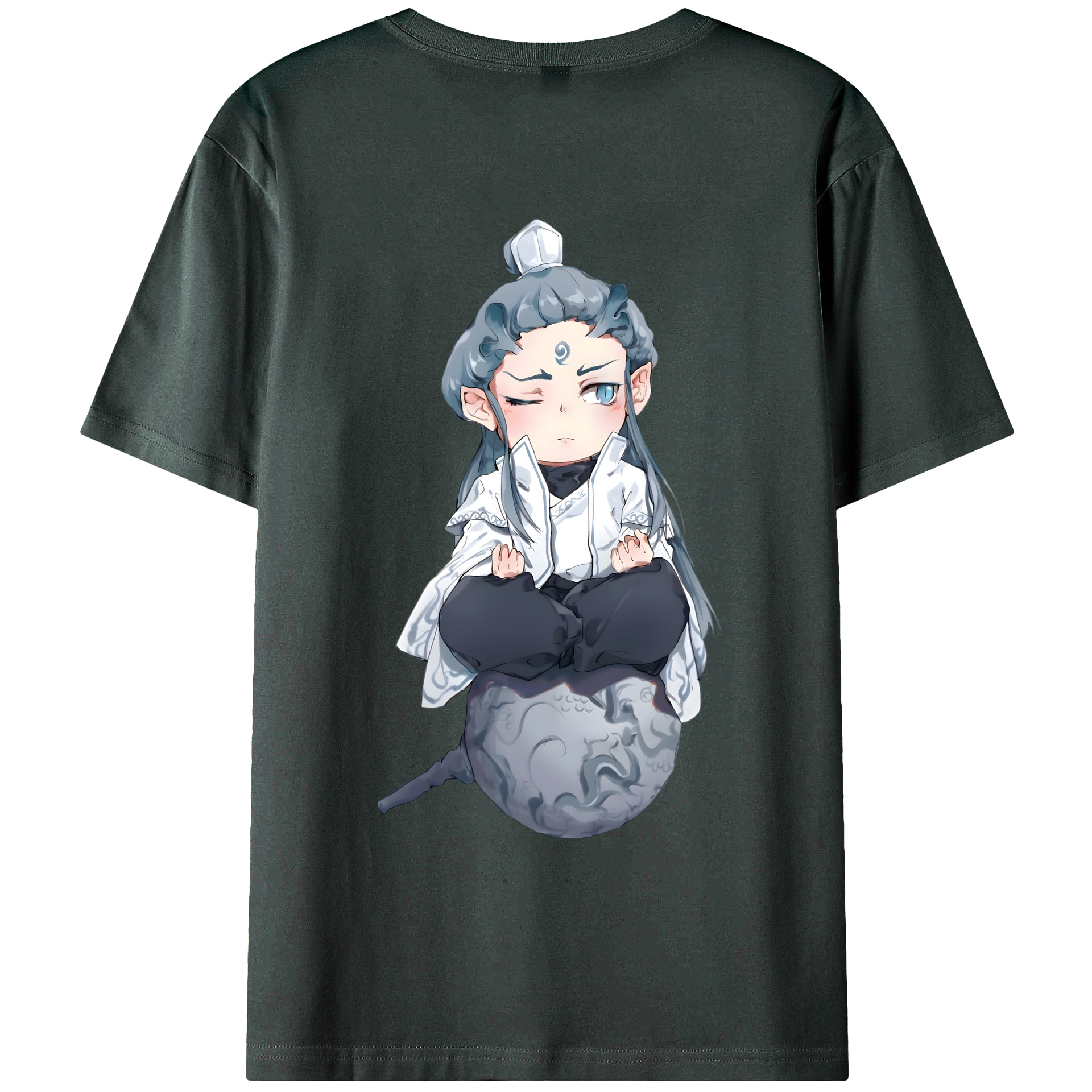 （画像用） Ne Zha 2 ナタ 魔童の大暴れ 綿100％ メンズ半袖Tシャツ（バックプリント） 通気性